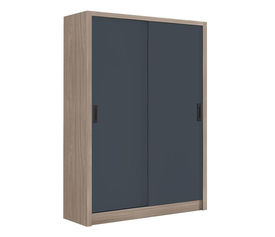 VANITY Ντουλάπα Δίφυλλη - Συρόμενη, Αποχρώσεων Sonoma Oak & Grey