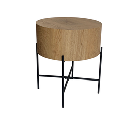 MADERA SIDE TABLE ΦΥΣΙΚΟ ΜΑΥΡΟ 45x45x45
