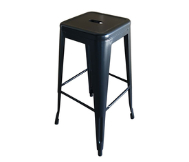 RELIX Σκαμπό Bar Στοιβαζόμενο, Μέταλλο Βαφή Μαύρο