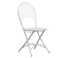 RONDO Καρέκλα Πτυσσόμενη, Μέταλλο Mesh Βαφή Άσπρο