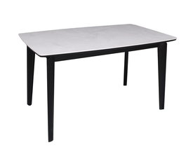 DANNY Τραπέζι Τραπεζαρίας- Κουζίνας, Ξύλο Μαύρο-Επιφάνεια Sintered Stone Άσπρο