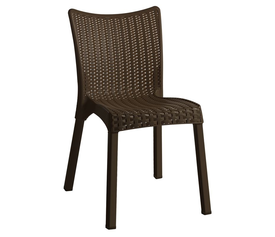 DORET Καρέκλα Στοιβαζόμενη PP  Καφέ Σκούρο, με πόδι αλουμινίου