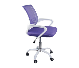 BF2101-SC Πολυθρόνα Γραφείου χωρίς Ανάκλιση Μέταλλο Βάση Βαφή Άσπρο - Ύφασμα Mesh Μωβ