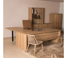 Ίσιο Γραφείο Επαγγελματικό με Επέκταση Ελληνικής Κατασκευής 180x200xH73cm ALN