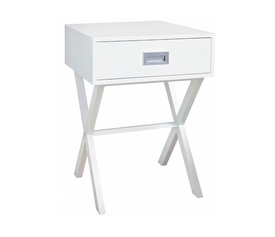 WICK Κομοδίνο Άσπρο Λάκα MDF