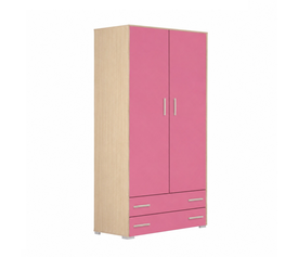 No2 Παιδική ντουλάπα δίφυλλη - Ροζ 105x50x180cm