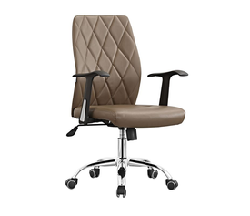 BF1450  Πολυθρόνα Διευθυντή Μέταλλο Χρώμιο - PU Cappuccino