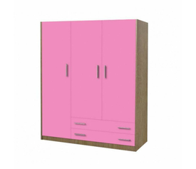 Παιδική ντουλάπα τρίφυλλη ροζ