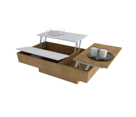 Τραπεζάκι Σαλονιού με 2 Σερβιτόρους Ελληνικής Κατασκευής 120x70xH40cm ALN