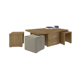 Σετ Τραπεζάκι Σαλονιού 2 Συρτάρια / 1 Κάβα Ελληνικής Κατασκευής 120x80xH45cm ALN