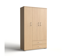 Three-leaf Wardrobe with 2 Drawers 111x48xH187cm