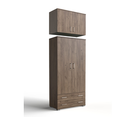 Δίφυλλη Ντουλάπα με πατάρι 90x48x259cm