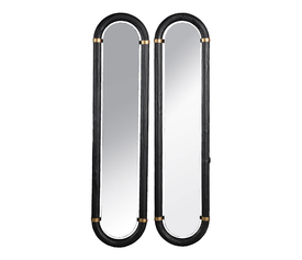 COLOMBO ΚΑΘΡΕΠΤΗΣ SET 2ΤΕΜ ΜΑΥΡΟ ΧΡΥΣΟ 31x4x130cm