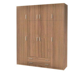 Ντουλάπα τετράφυλλη με πατάρι 200x240x60 καρυδί