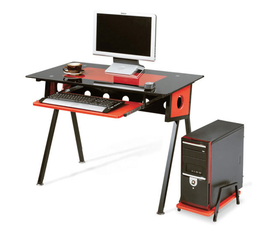 ΓΡΑΦΕΙΟ 100X53X75εκ.PVC ΚΟΚΚΙΝΟ/ΜΑΥΡΟΣ ΜΕΤΑΛ./CPU