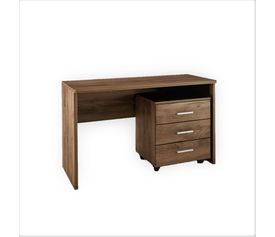 Γραφείο 120 με τροχήλατη συρταριέρα καρυδί