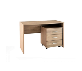 Γραφείο 120 με τροχήλατη συρταριέρα δρυς