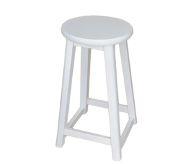 Ξύλινο Σκαμπό Μπαρ Φυσικό / Λευκό Ø30xH60cm