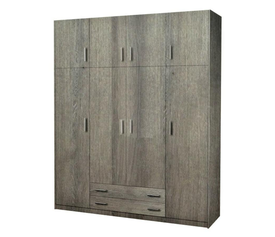 Ντουλάπα τετράφυλλη με πατάρι 200x240x60 σταχτί