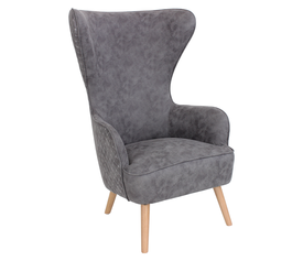 DOVELA Πολυθρόνα - Μπερζέρα Ύφασμα Γκρι