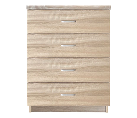 DRAWER Συρταριέρα με 4 Συρτάρια, Απόχρωση Sonoma