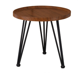 MATRIX Τραπεζάκι Σαλονιού Καθιστικού, Μέταλλο Βαφή Μαύρο, Ξύλο Καρυδί