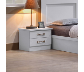 LIFE Κομοδίνο με 2 Συρτάρια, Απόχρωση Άσπρο