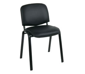SIGMA Καρέκλα Στοιβαζόμενη Γραφείου Επισκέπτη, Μέταλλο Βαφή Μαύρο, PVC Μαύρο