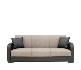 Καναπές Κρεβάτι Τριθέσιος MARTINI Καφέ PU 215x84x84cm