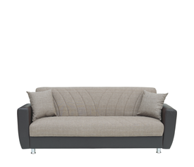 Καναπές Κρεβάτι Τριθέσιος JUAN Καφέ/Μπεζ 210x84x86cm