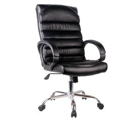 Καρέκλα Γραφείου MOLY Μαύρο Δέρμα 65x70.5x119-126cm