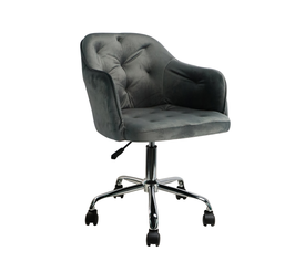 Πολυθρόνα Γραφείου OXLEY Γκρι Βελούδο 53.5x56.5x75-85cm