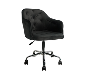 Πολυθρόνα Γραφείου OXLEY Μαύρο Βελούδο 53.5x56.5x75-85cm