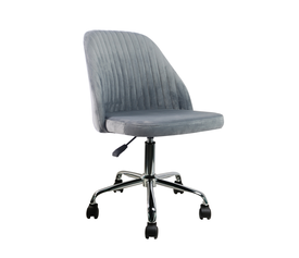 Πολυθρόνα Γραφείου IRINA Γκρι Βελούδο 50x54x82-92cm