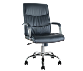 Καρέκλα Γραφείου Διευθυντή CHARLES Μαύρο PVC 55.5x65x111cm