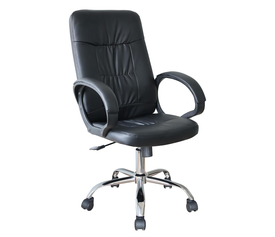Καρέκλα Γραφείου Διευθυντή RUTH Μαύρο PVC 64x55x120cm