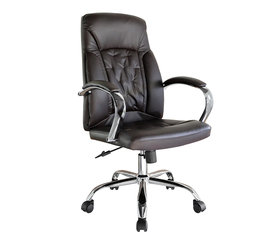 Καρέκλα Γραφείου Διευθυντή BELVIN Καφέ Σκούρο PVC 65x73x125cm