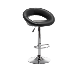 Σκαμπό Bar FETT Με Πλάτη Πτυσσόμενο Μαύρο PU/Μέταλλο 54x49x81-103cm