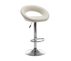 Σκαμπό Bar FETT Με Πλάτη Πτυσσόμενο Μπεζ PU/Μέταλλο 54x49x81-103cm