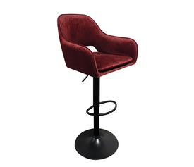 Σκαμπό Bar SHAND Με Πλάτη  Σάπιο Μήλο Βελούδο/Μέταλλο 53x53x92-114cm