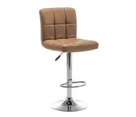 Σκαμπό Bar DIN Με Πλάτη Πτυσσόμενο Cappuccino PVC/Μέταλλο 44x50x92-113cm