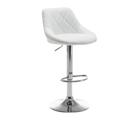 Σκαμπό Bar GARSA Με Πλάτη Πτυσσόμενο Λευκό PU/Μέταλλο 46x46x83-105cm