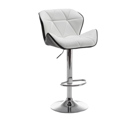 Σκαμπό Bar DRASH Με Πλάτη Πτυσσόμενο Λευκό/Μαύρο PU/Μέταλλο 54x52x87-109cm