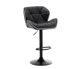 Σκαμπό Bar DRASH Με Πλάτη  Μαύρο PU/Μέταλλο 54x52x87-109cm