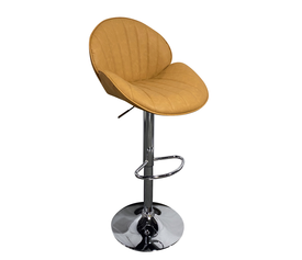 Σκαμπό Bar HUTT Με Πλάτη Πτυσσόμενο Camel PU/Μέταλλο 51x55x87-108cm