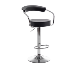 Σκαμπό Bar PELI Με Πλάτη Πτυσσόμενο Μαύρο PU/Μέταλλο 51x50x83-105cm