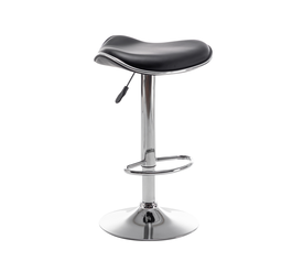 Σκαμπό Bar ArteLibre MOD Πτυσσόμενο Μαύρο PU/Μέταλλο 44.5x43x65.5-83.5cm