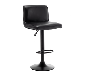 Σκαμπό Bar ArteLibre ARMOR Με Πλάτη Πτυσσόμενο Μαύρο PU/Μέταλλο 45x48x86-107.5cm