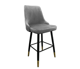 Σκαμπό Bar COBB Με Πλάτη Γκρι Βελούδο/Μέταλλο 49x53x100cm