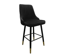 Σκαμπό Bar COBB Με Πλάτη Μαύρο Βελούδο/Μέταλλο 49x53x100cm